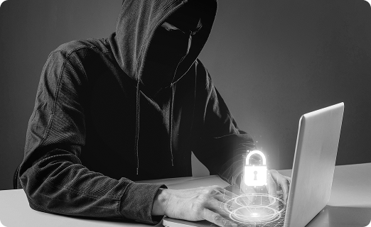 Hacker with laptop